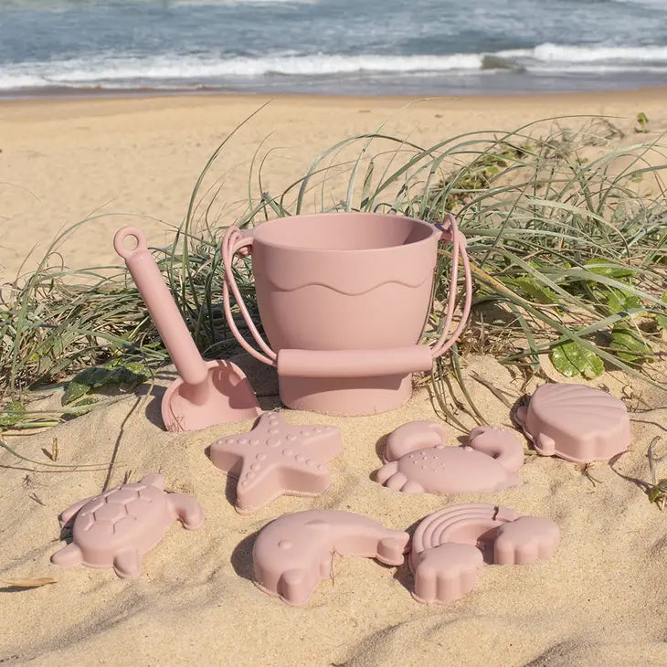 Silicone 8pc Bucket & Spade Set | Rose