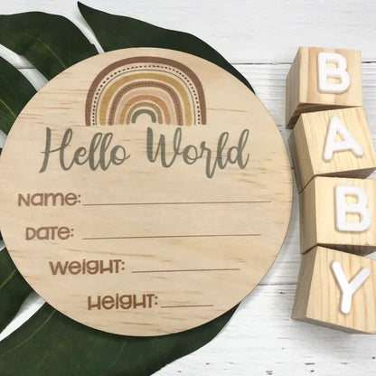 Announcement Plaque | Rainbow Hello World