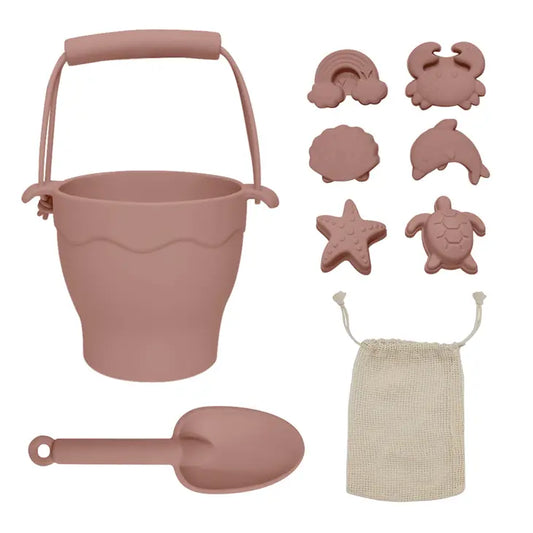 Silicone 8pc Bucket & Spade Set | Rose