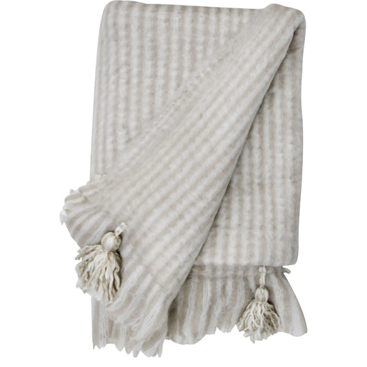 Houndstooth Natural Throw