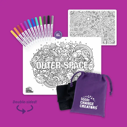 Re-Fun-Able™ Reusable Colouring + Doodle Mat | Outer Space