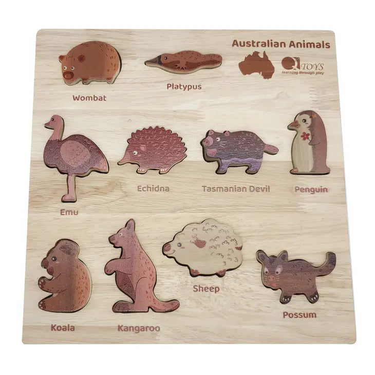 Natural Australian Animal Puzzle And Play Set