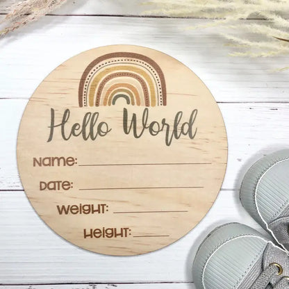 Announcement Plaque | Rainbow Hello World