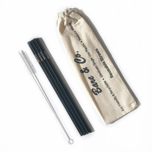 Reusable Straight Straws | Black