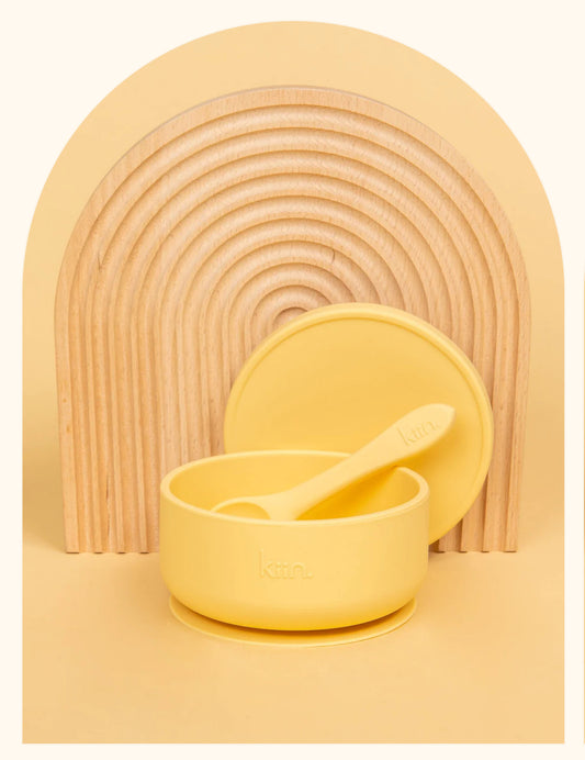 Silicone Bowl with Lid + Spoon Set | Buttercup