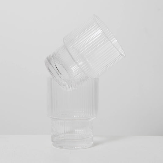 Linnea Ribbed Glass Tumbler (S4)