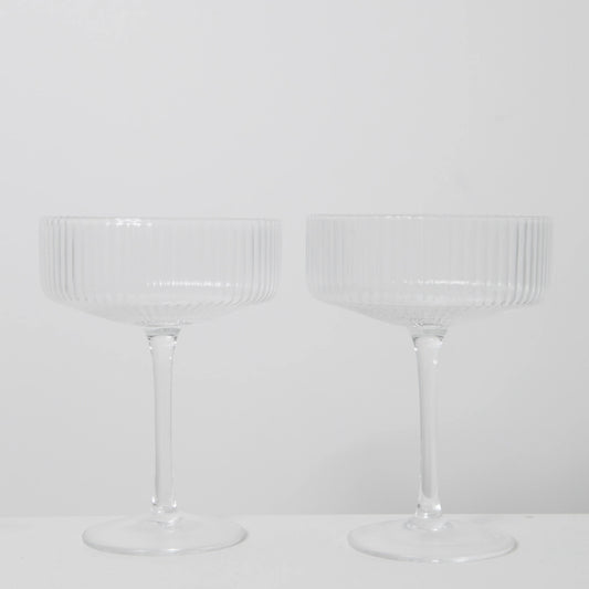 Hazel Ribbed Coupe Glasses (S2)