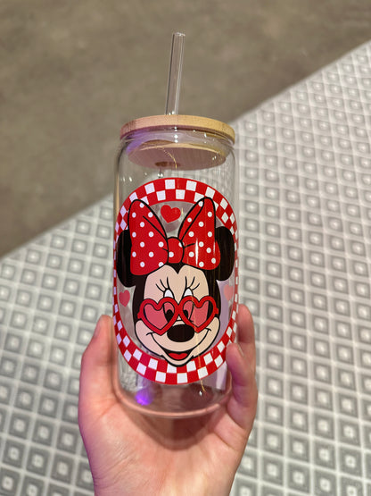 Glass Drinking Tumbler | Mickey & Minnie Love