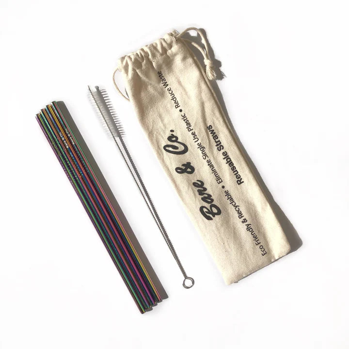 Reusable Straight Straws | Rainbow