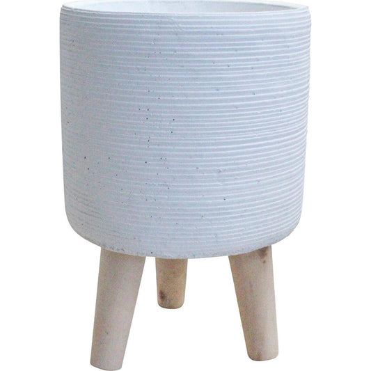 Planter White Ribb | Cylinder