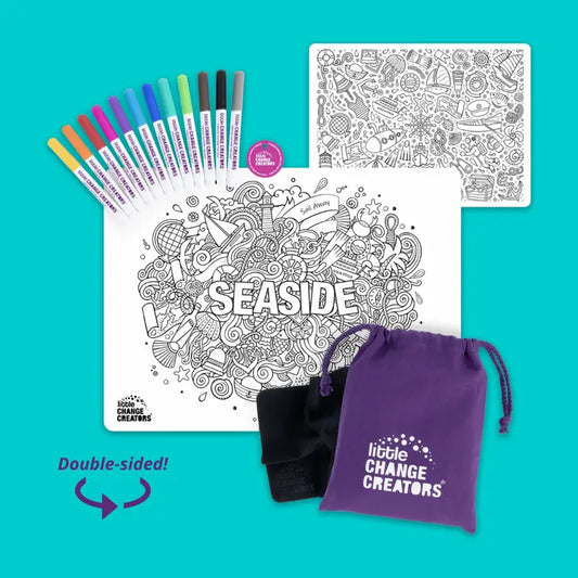 Re-Fun-Able™ Reusable Colouring + Doodle Mat | Seaside